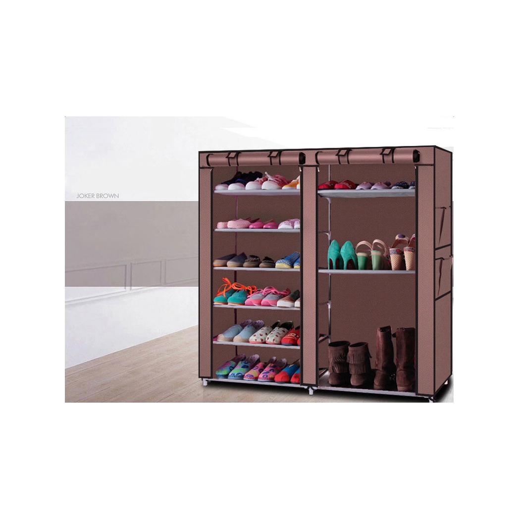 Double Rows 9 Lattices Combination Style Shoe Cabinet Coffee