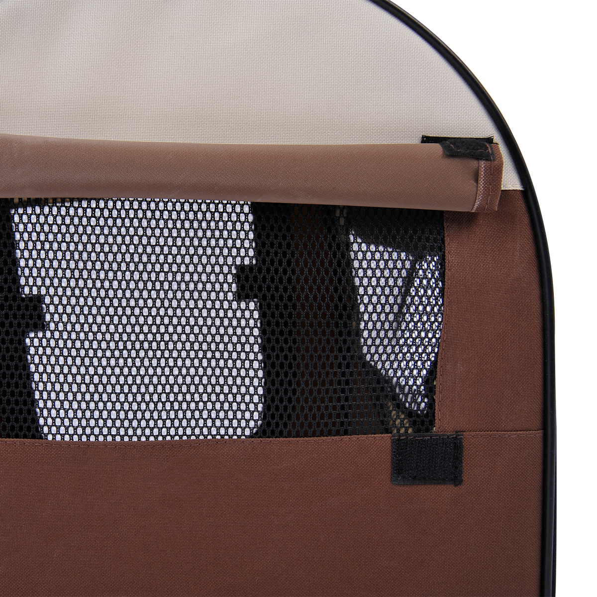 Foldable Soft Pet Carrier Crate for Small Dogs & Cats, Mesh, Brown