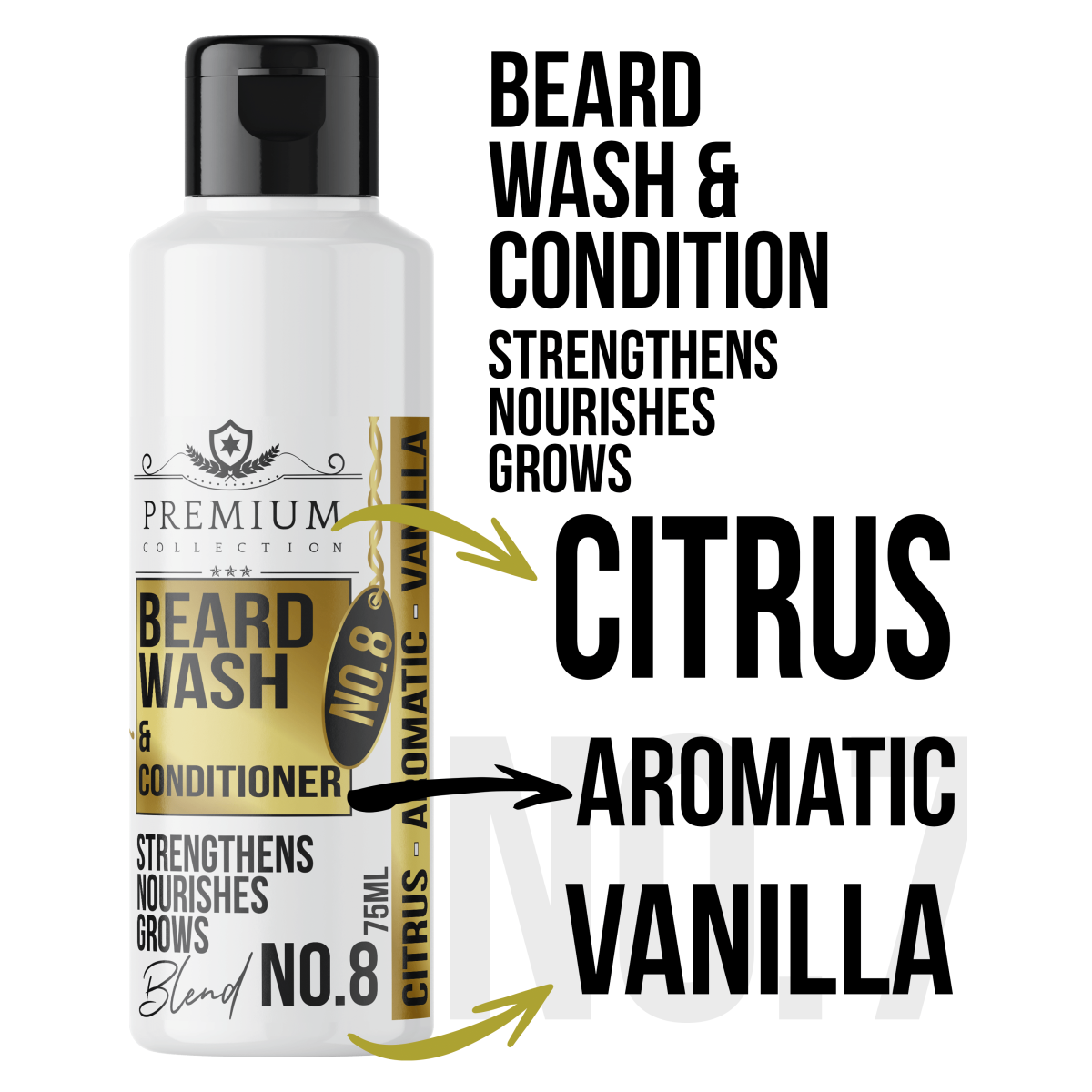 LIVFRAGRANCE Beard Wash  Conditioner Blend No.8  Citrus, Aromatic, Vanilla