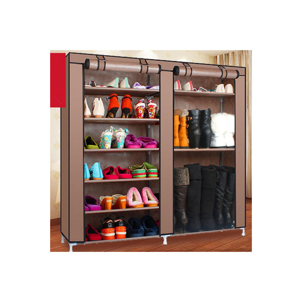 Double Rows 9 Lattices Combination Style Shoe Cabinet Coffee