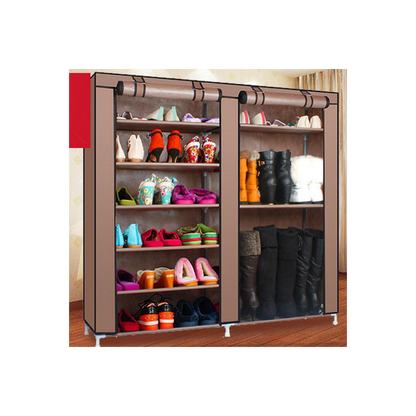 Double Rows 9 Lattices Combination Style Shoe Cabinet Coffee