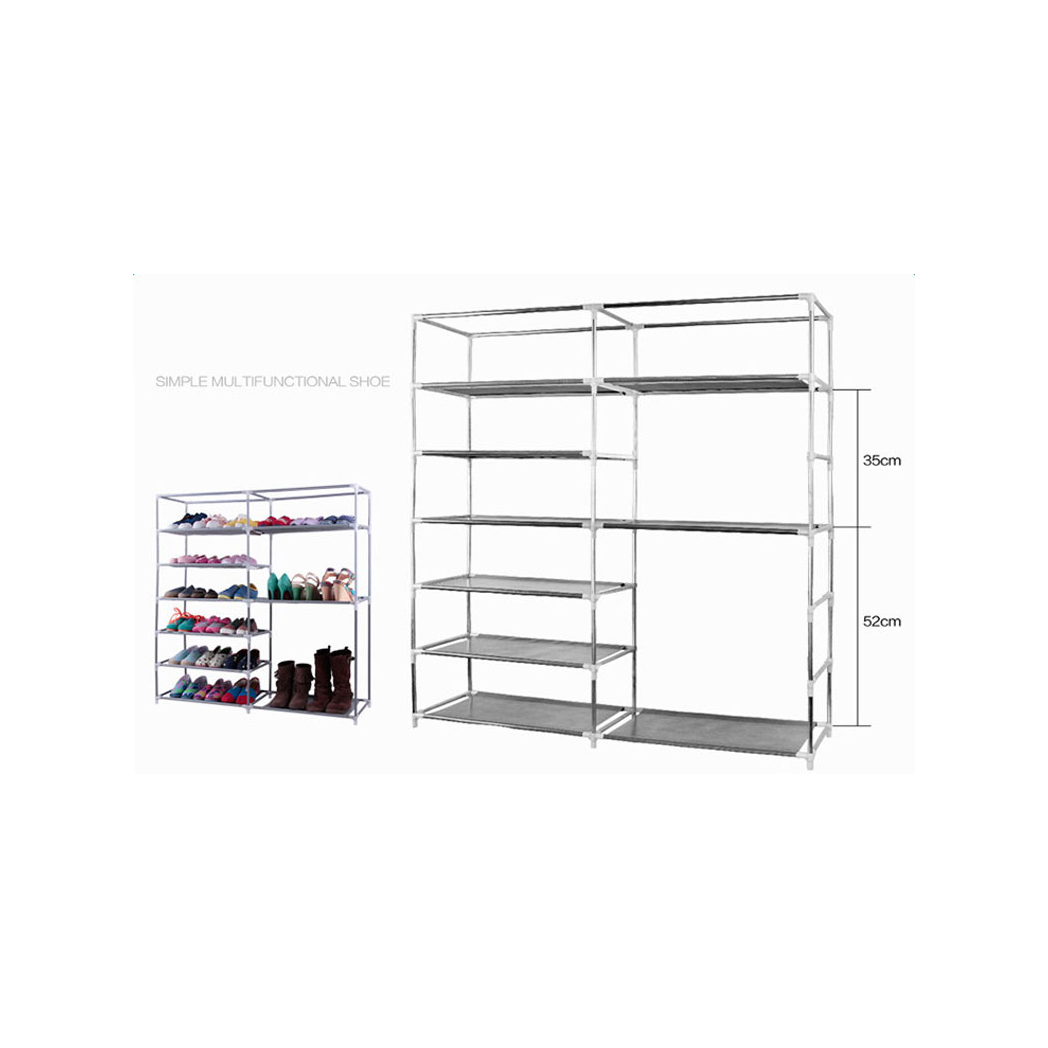 Double Rows 9 Lattices Combination Style Shoe Cabinet Coffee