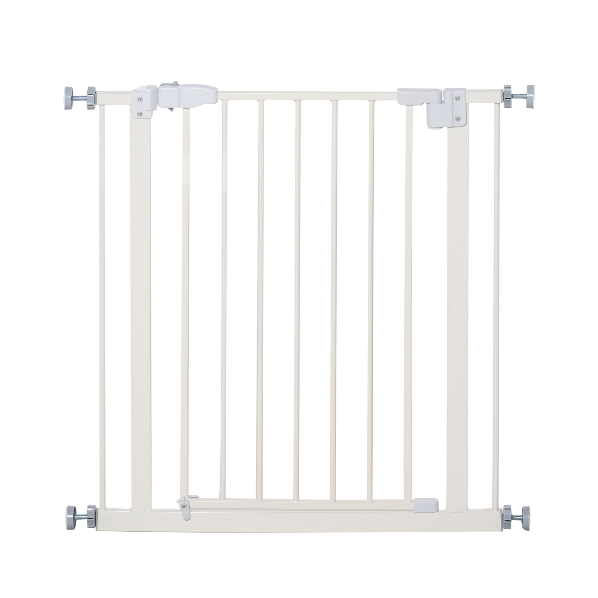 74-80cm Adjustable Metal Pet Gate with Auto-Close Door – White