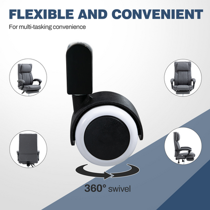 HOMCOM Executive Office Chair Reclining Office Chair with Headrest Dark Grey