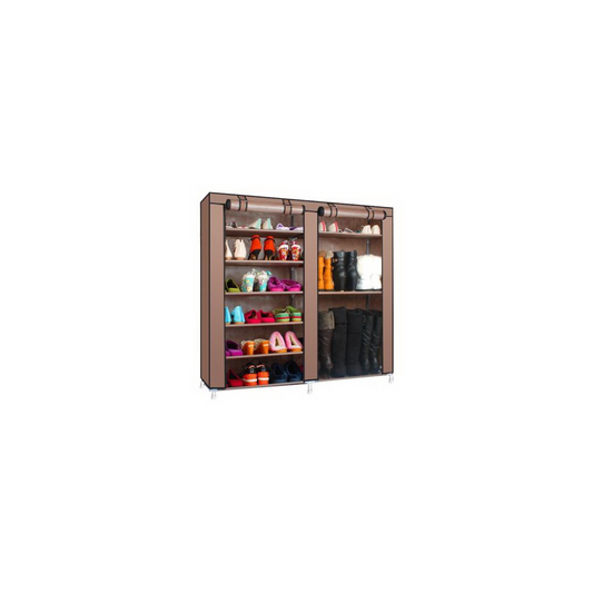 Double Rows 9 Lattices Combination Style Shoe Cabinet Coffee