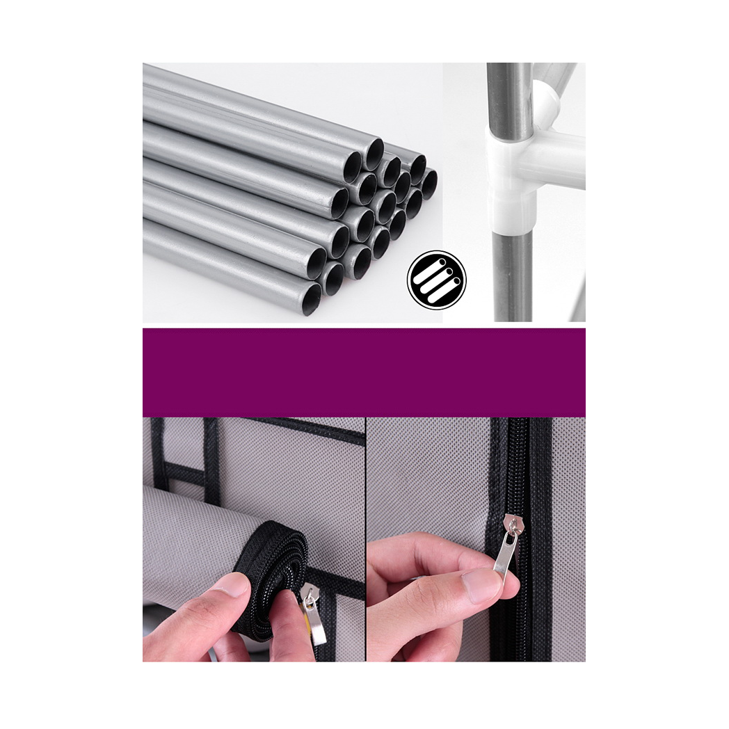 Double Rows 9 Lattices Combination Style Shoe Cabinet Coffee