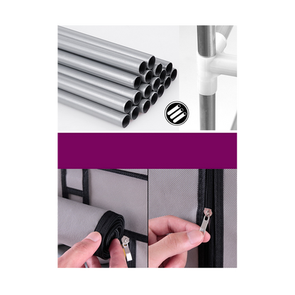 Double Rows 9 Lattices Combination Style Shoe Cabinet Coffee