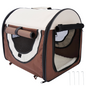 Foldable Soft Pet Carrier Crate for Small Dogs & Cats, Mesh, Brown