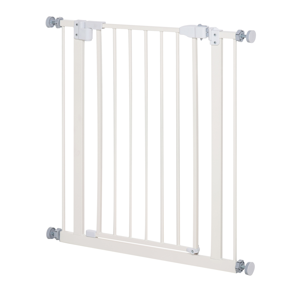74-80cm Adjustable Metal Pet Gate with Auto-Close Door – White
